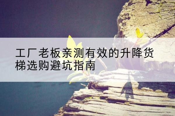 宣化升降货梯怎么选-工厂老板亲测有效的升降货梯选购避坑指南